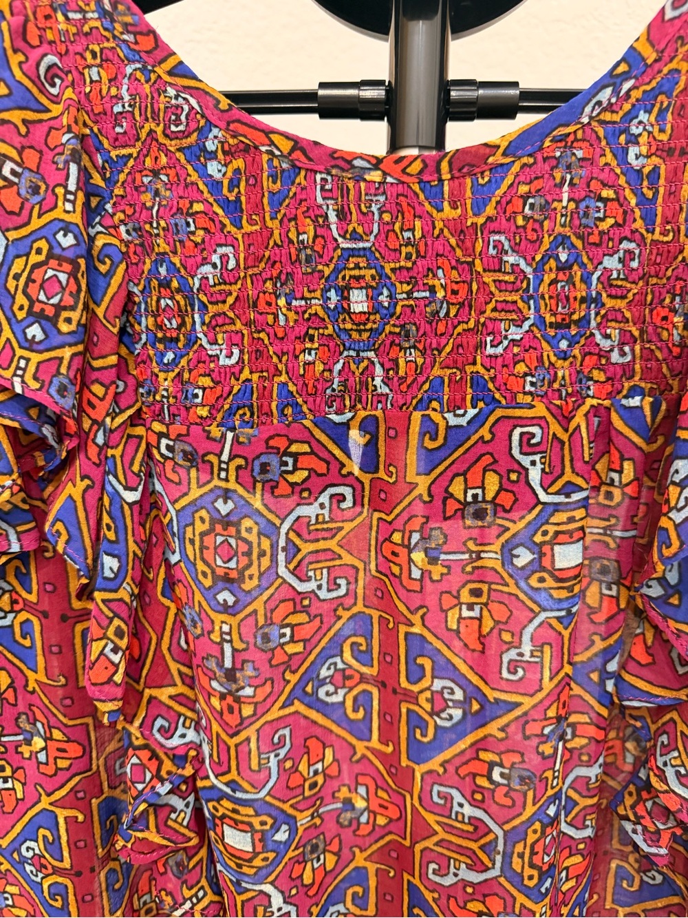 Anthropologie Woven Flutter Sleeve Multi~Color Blouse ~ Size 6 - Picture 2 of 4